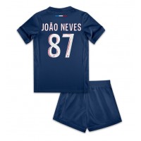 Echipament fotbal Paris Saint-Germain Joao Neves #87 Tricou Acasa 2024-25 pentru copii maneca scurta (+ Pantaloni scurti)